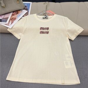 Miu Miu Cream T-Shirt